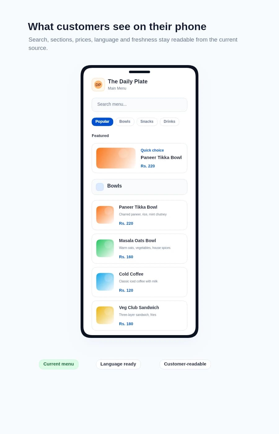 Customer-facing list preview
